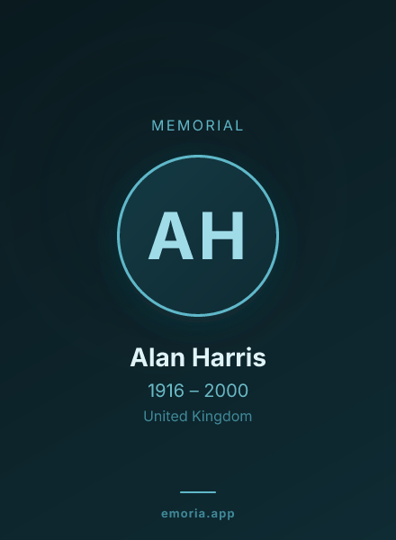 Memorial portrait of Alan Harris