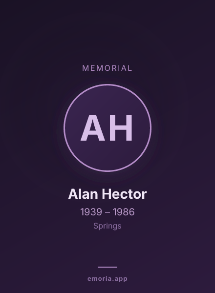 Memorial portrait of Alan Hector