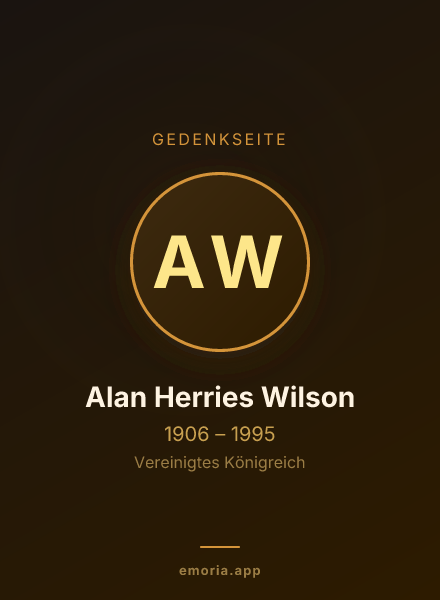 Gedenkportrait von Alan Herries Wilson