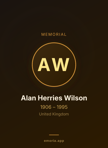 Memorial portrait of Alan Herries Wilson