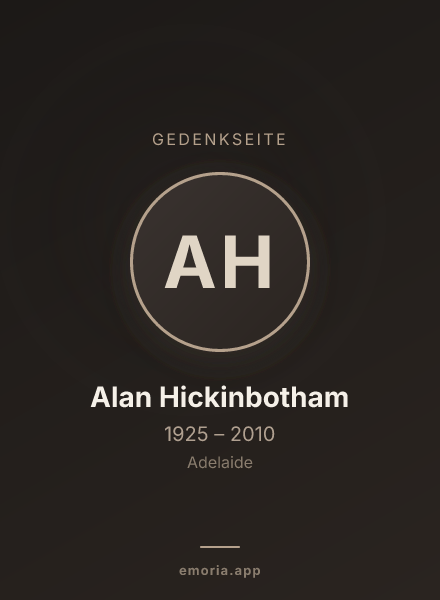 Gedenkportrait von Alan Hickinbotham