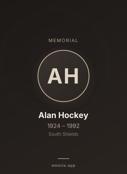Memorial portrait of Alan Hockey