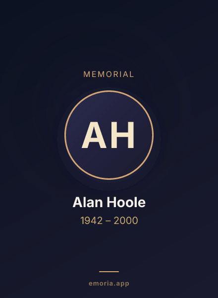 Memorial portrait of Alan Hoole