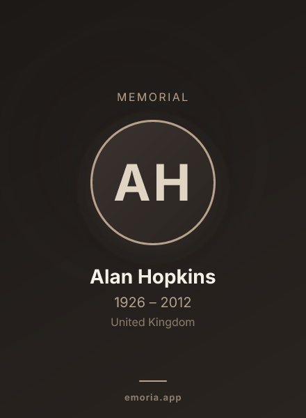 Memorial portrait of Alan Hopkins