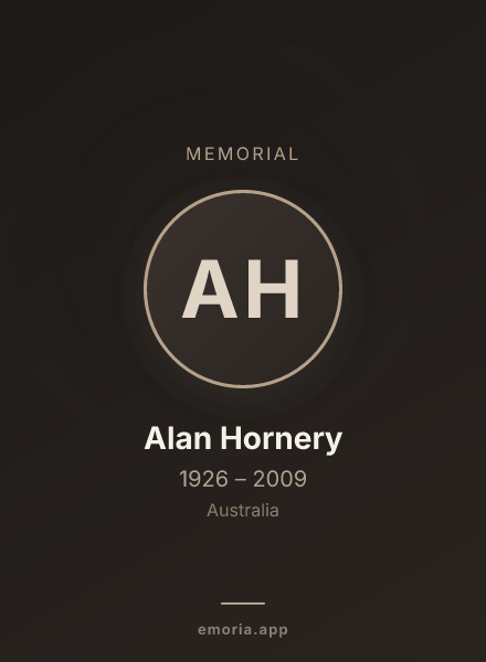 Memorial portrait of Alan Hornery