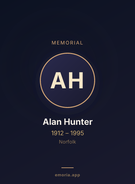 Memorial portrait of Alan Hunter