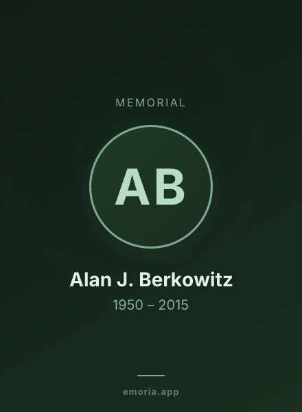 Memorial portrait of Alan J. Berkowitz