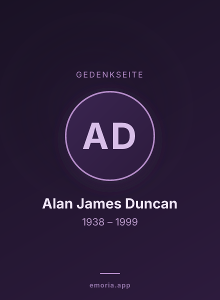 Gedenkportrait von Alan James Duncan