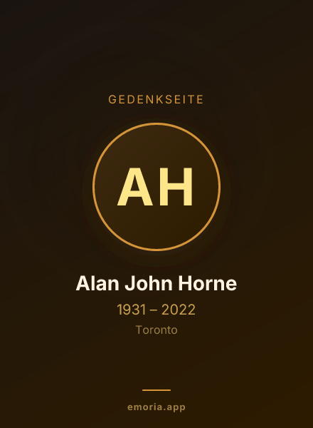 Gedenkportrait von Alan John Horne