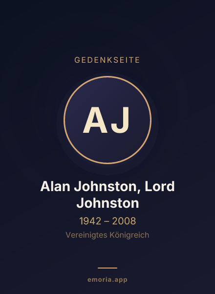 Gedenkportrait von Alan Johnston, Lord Johnston