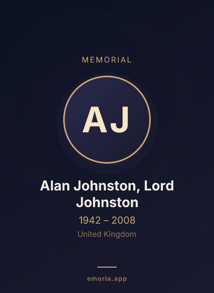 Memorial portrait of Alan Johnston, Lord Johnston