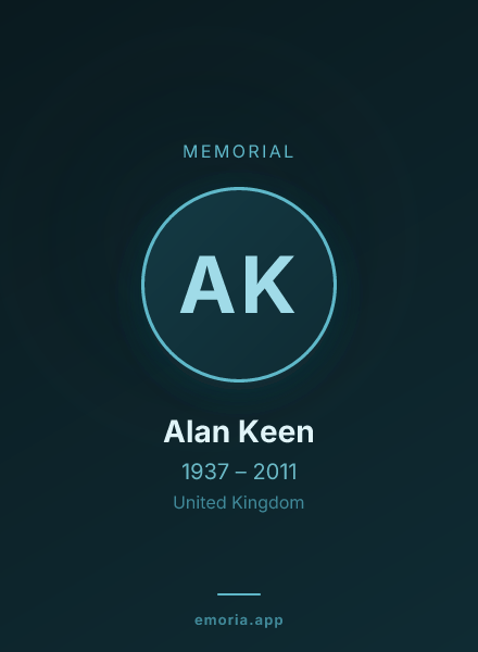 Memorial portrait of Alan Keen