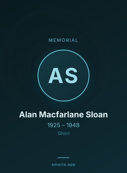 Memorial portrait of Alan Macfarlane Sloan