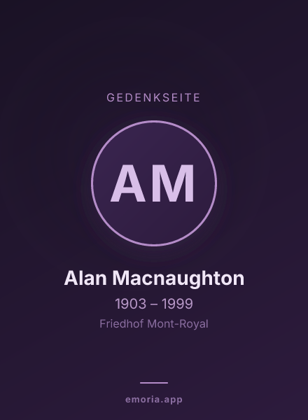 Gedenkportrait von Alan Macnaughton