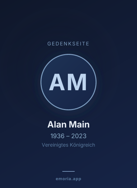 Gedenkportrait von Alan Main