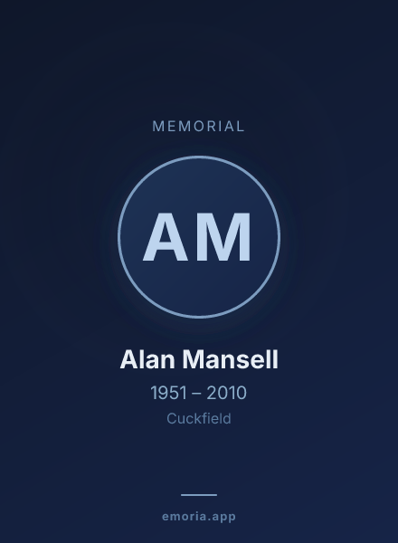 Memorial portrait of Alan Mansell