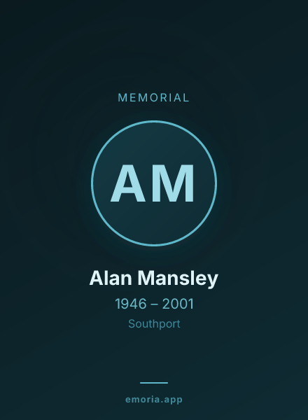Memorial portrait of Alan Mansley