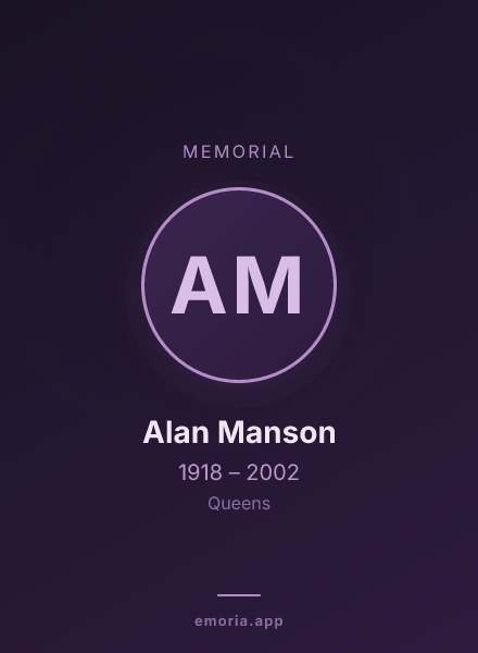 Memorial portrait of Alan Manson