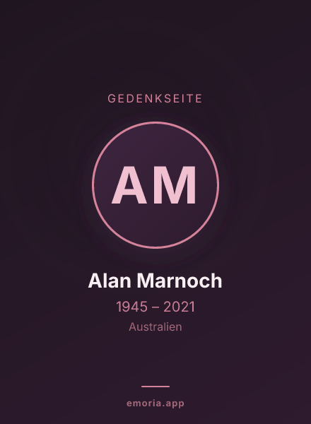 Gedenkportrait von Alan Marnoch