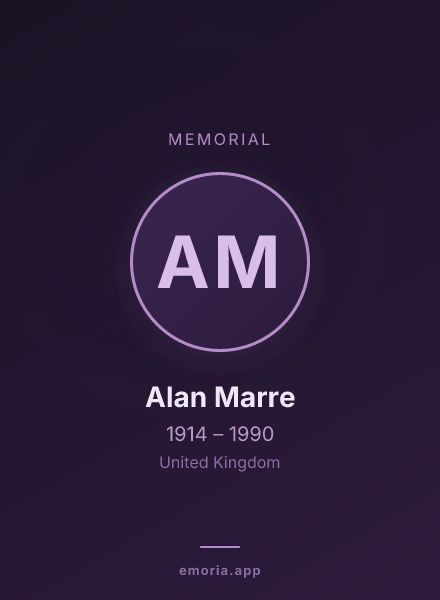 Memorial portrait of Alan Marre