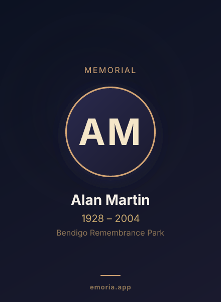 Memorial portrait of Alan Martin