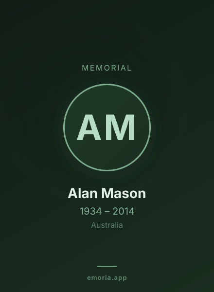 Memorial portrait of Alan Mason