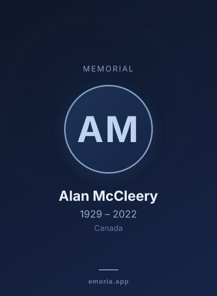 Memorial portrait of Alan McCleery