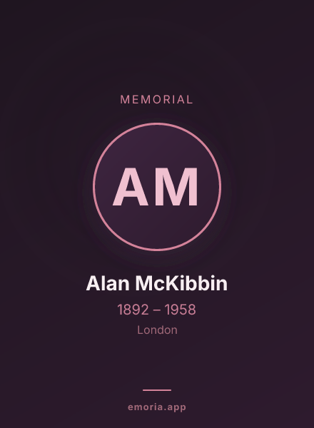 Memorial portrait of Alan McKibbin