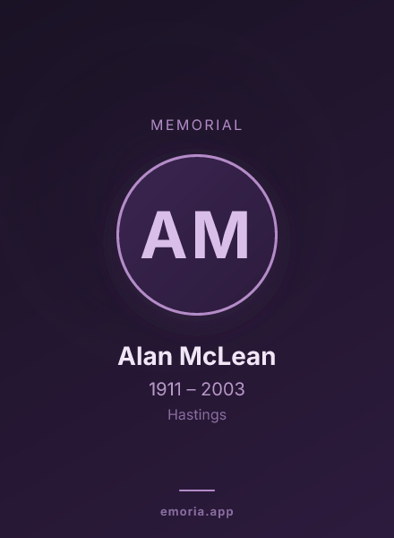 Memorial portrait of Alan McLean