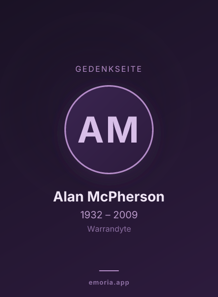 Gedenkportrait von Alan McPherson