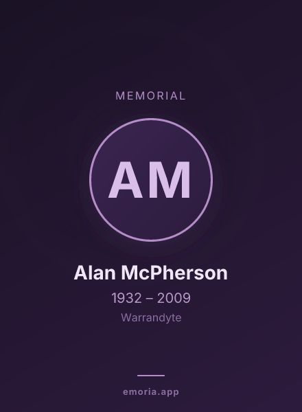 Memorial portrait of Alan McPherson