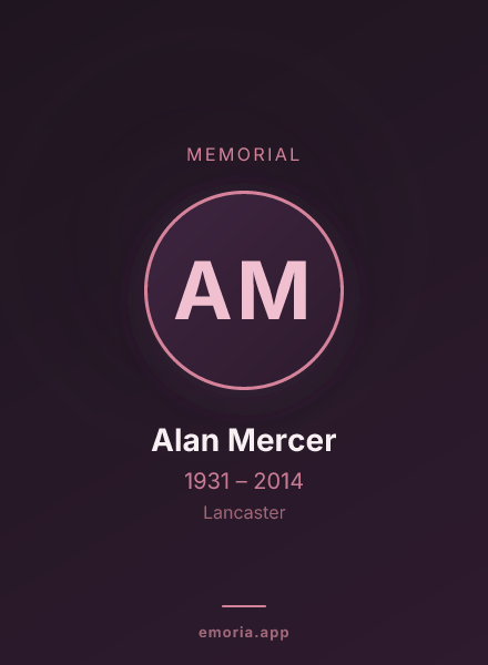 Memorial portrait of Alan Mercer