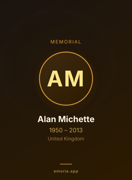 Memorial portrait of Alan Michette