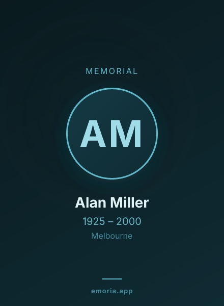 Memorial portrait of Alan Miller