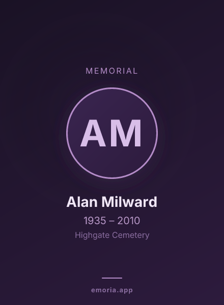 Memorial portrait of Alan Milward