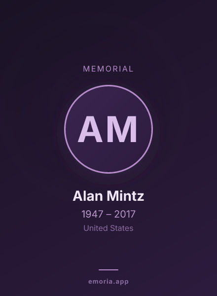 Memorial portrait of Alan Mintz