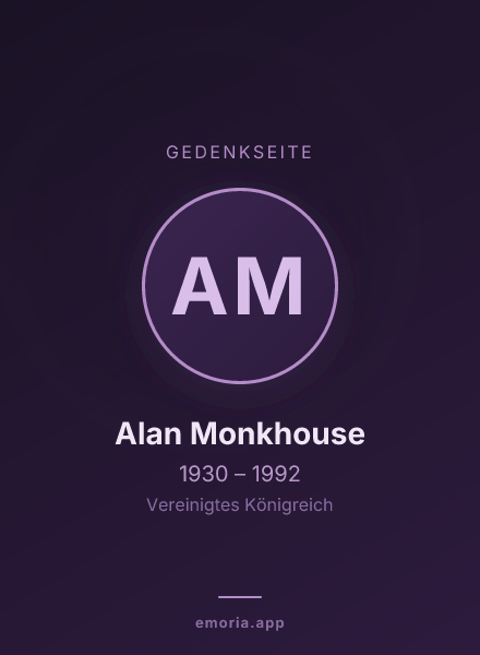 Gedenkportrait von Alan Monkhouse