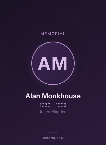 Memorial portrait of Alan Monkhouse