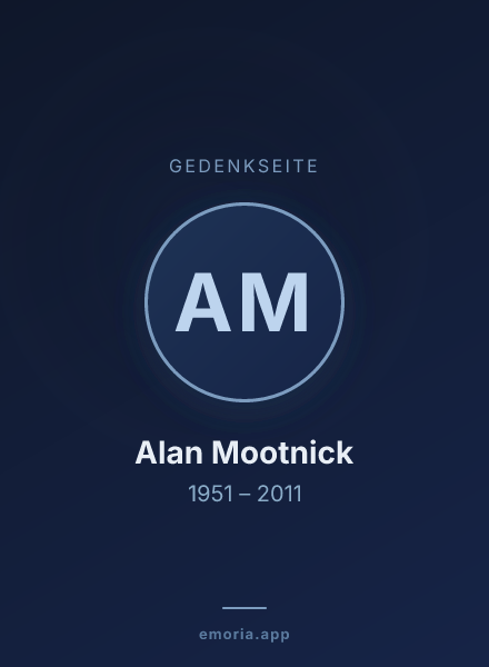 Gedenkportrait von Alan Mootnick
