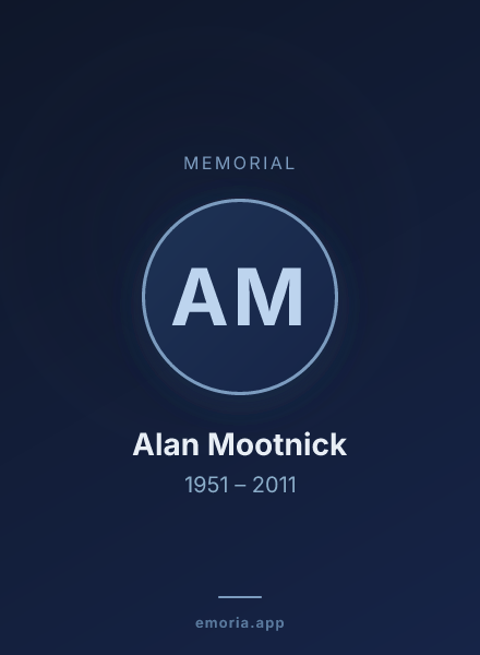 Memorial portrait of Alan Mootnick