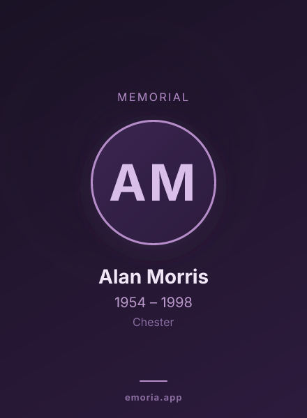 Memorial portrait of Alan Morris