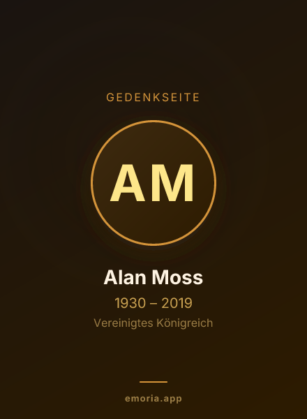 Gedenkportrait von Alan Moss