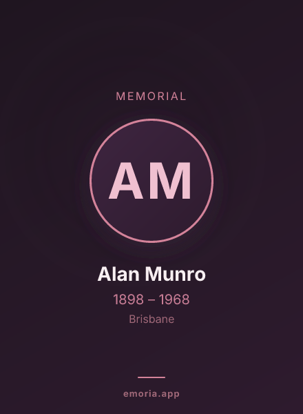 Memorial portrait of Alan Munro