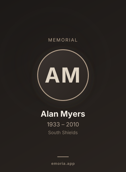 Memorial portrait of Alan Myers
