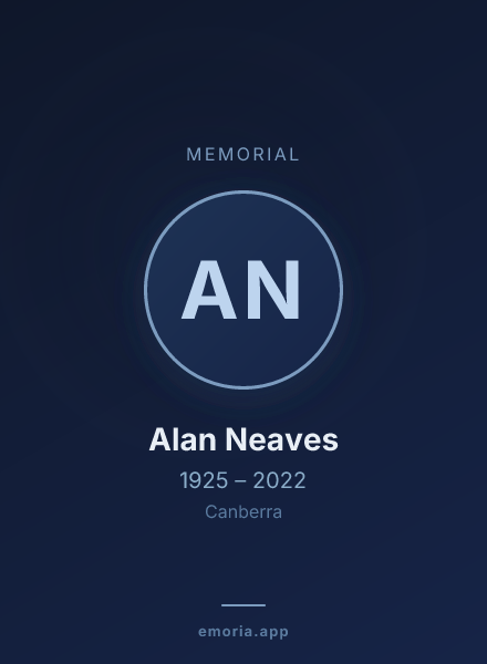 Memorial portrait of Alan Neaves