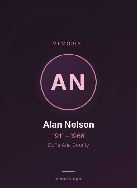 Memorial portrait of Alan Nelson