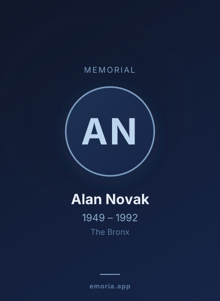 Memorial portrait of Alan Novak