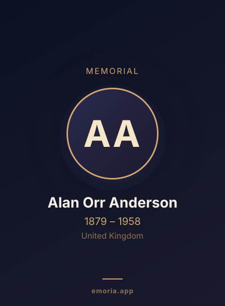 Memorial portrait of Alan Orr Anderson