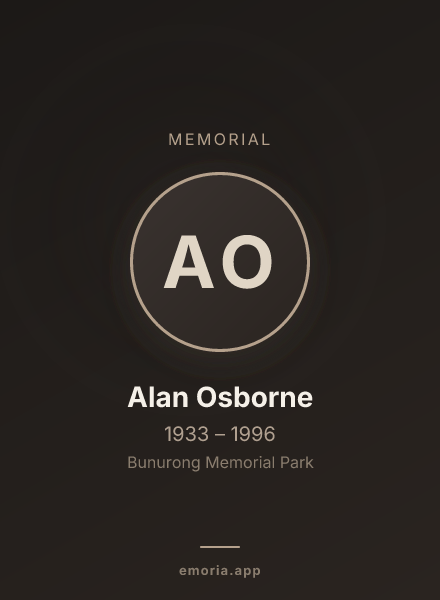 Memorial portrait of Alan Osborne