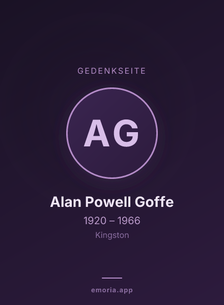 Gedenkportrait von Alan Powell Goffe
